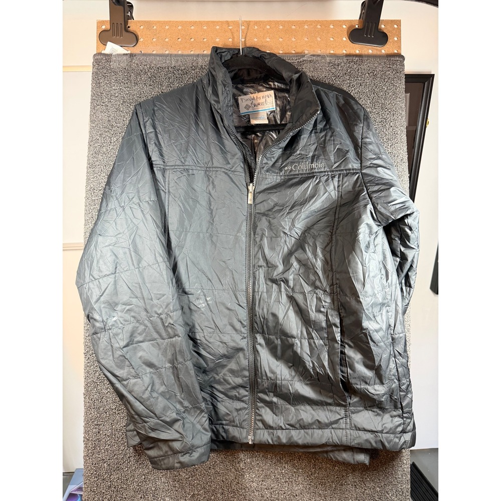 Columbia Puffer Jacket Mens S Gray Omni-Heat Interchange Full Zip Lightweight